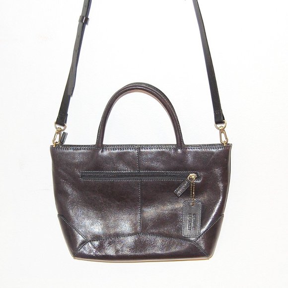 LOUVIER Black genuine Leather Cross body TOTE HAND BAG - Picture 2 of 12